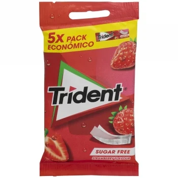 Chicles de Fresa Trident sin Azúcar Pack de 5 Unidades de 13,5 G.