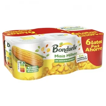 Maíz Dulce sin Azúcar Añadido Bonduelle Pack de 6 Unidades de 140 G.