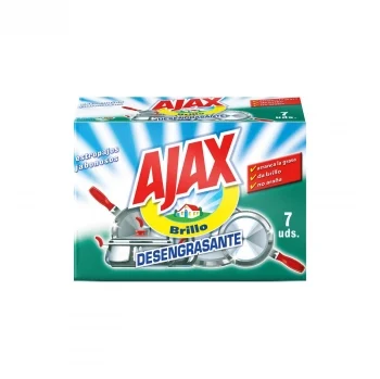 Set 7 Estropajos Jabonosos Desengrasantes de Acero Ajax