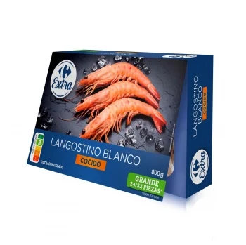 Langostino Salvaje Cocido 24/32 Carrefour Extra 800 G.