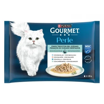 Comida Húmeda en Salsa Finos Trocitos del Océano para Gato Adulto Purina Gourmet Perle 4x85 G.