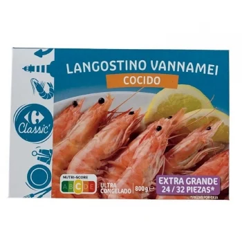 Langostino Extra Grande Cocido 24/32 Carrefour 800 G.