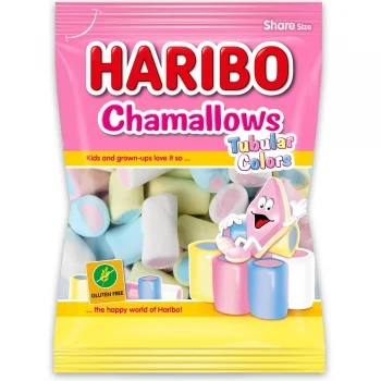 Espumas Dulces Chamallows Tubular Colors Haribo sin Gluten 250 G.
