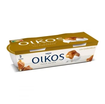 Yogur Griego con Caramelo Danone Oikos Pack de 2 Unidades de 110 G.