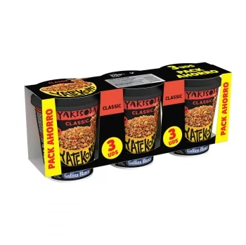 Fideos Orientales Clásicos Yatekomo Yakisoba Gallina Blanca Pack 3 Unidades de  93 G.