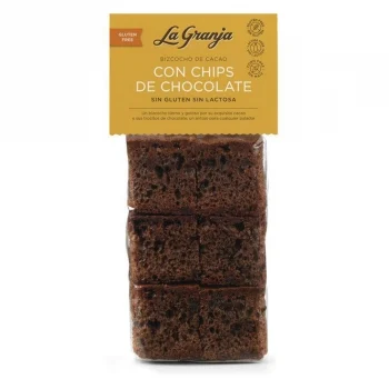 Bizcocho de Cacao con Chips de Chocolate la Granja sin Gluten y sin Lactosa 230 G