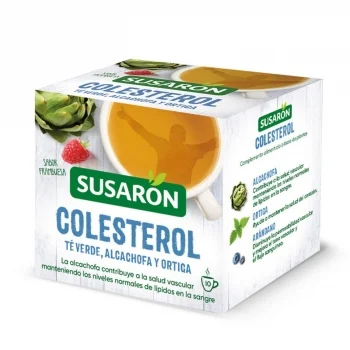 Infusión Té Verde, Alcachofa y Ortiga Sabor Frambuesa en Bolsitas Colesterol Susarón 10 Ud.