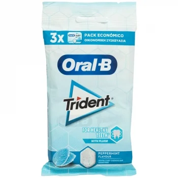 Chicles Sabor Menta Oral-b Trident Pack de 3 Unidades de 17 G,