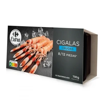Cigalas Crudas Congeladas Carrefour Extra 700 G.