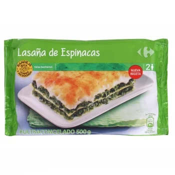Lasaña de Espinacas Carrefour 500 G.