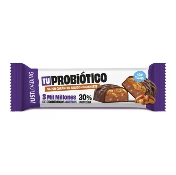 Barrita Probiótica Sabor Caramelo Salado con Cacahuete Justloading 50 G.