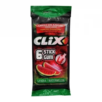 Chicles de Sandía Clix sin Gluten y  sin Azúcar Pack de 3 Unidades de 15,6 G.