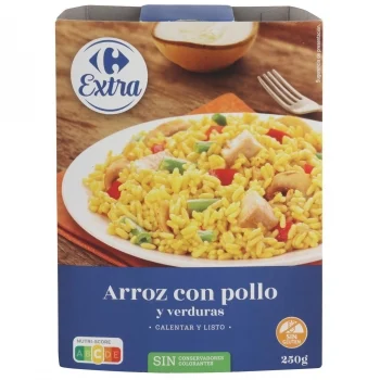 Arroz con Pollo y Verduras Extra Carrefour sin Gluten 250 G.
