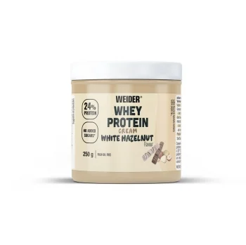 Crema de Chocolate Blanco con Avellanas Alta en Proteínas Weyder sin Azúcar Añadido 250 G.