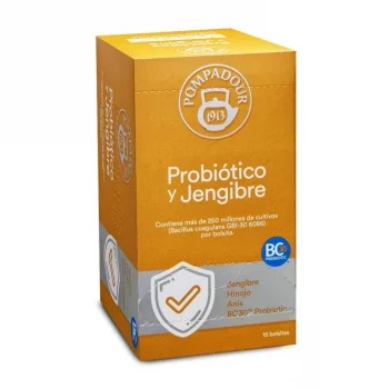 Infusión Probióticos y Jengibre en Bolsitas Pompadur 15 Ud.