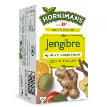 Infusión de Jengibre con Té Matcha en Bolsitas Hornimans 20 Ud.