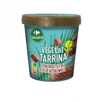 Helado Vegetal Sabor Chocolate y Brownie Carrefour Sensation 300 G.