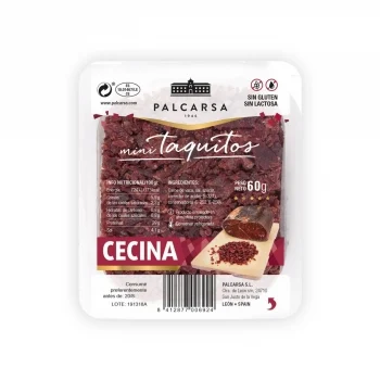 Cecina en Taquitos Palcarsa sin Gluten y sin Lactosa 60 G.
