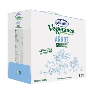 Central Lechera Asturiana Bebida de Arroz sin Azúcares Añadidos  Vegetánea 6 X 1 L. 6000 ML