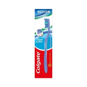 Colgate Triple Action Cepillo de Dientes Medio, que Ayuda a Eliminar Manchas y Bacterias Bucales.