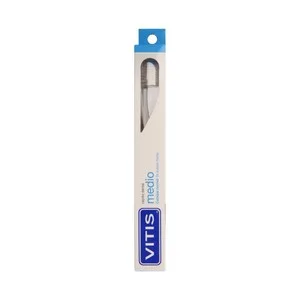 Vitis Cepillo Dental con Cabezal Normal, con Filamentos de Dureza Media Vitis.