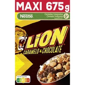 Cereales de Desayuno Integrales con Caramelo y Chocolate sin Aceite de Palma Nestle Lion 675 G
