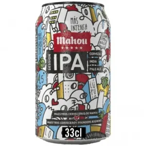 Cerveza Mahou 5 Estrellas Session Tipo IPA Lata 33 Cl.
