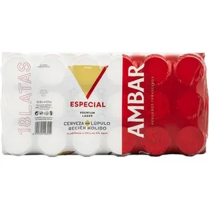 Cerveza Rubia Especial Tipo Premium Lager Pack 18  Ambar 33 CL