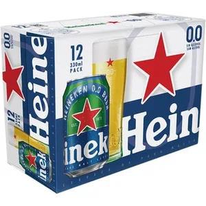 Cerveza Rubia Lager Holandesa sin Alcohol Pack 12 Heineken 0,0