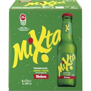 Cerveza Rubia Sabor Limón Pack 6  Mixta Shandy Mahou 25 CL