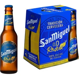 Cerveza Rubia sin Alcohol Radler con Zumo Natural de Limón Pack 6 SAN Miguel 0,0