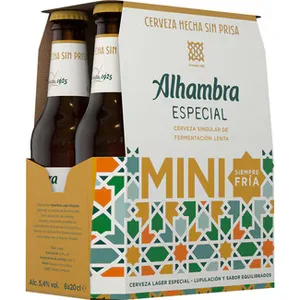 Cerveza Rubia Tradicional Mini Pack 6  Alhambra Tradicional 20 CL