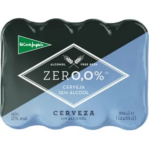 Cerveza Rubia Tradicional Zero 0,0% sin Alcohol Pack 12  el Corte Ingles 33 CL