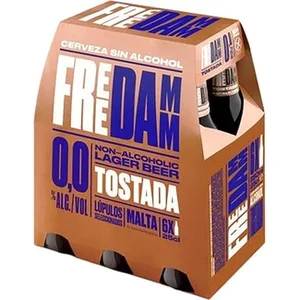 Cerveza Tostada 0,0% Alcohol Tipo Lager Pack 6  Free Damm 25 CL