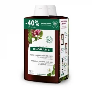 Champú Anticaída Quinina Klorane Pack de 2 Unidades de 400 Ml.