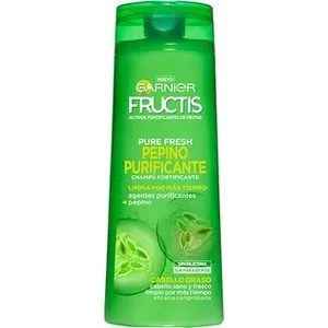 Champú Fortificante Pure Fresh Pepino Purificante para Cabello Graso Fructis