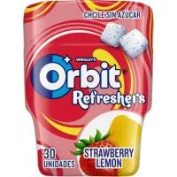 Chicle Refresher de Fresa y Lima Orbit, Bote 67 G