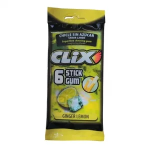Chicles Sabor Ginger Lemon Clix sin Gluten y sin Azúcar Pack de 3 Unidades 46,8 G.