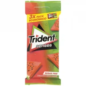 Chicles Sabor Sandía Trident Senses sin Azúcar Pack de 3 Unidades de 23 G.
