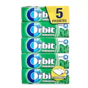 Chicles Sabor Hierbabuena sin Azúcar Orbit Bolsa 5 Unidades