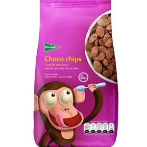 Choco Chips Cereales de Desayuno en Conchas de Maíz y Arroz con Cacao sin Gluten el Corte Ingles