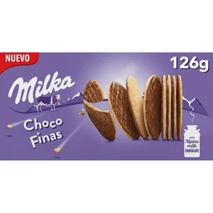 Choco Finas Galletas Finas con Chocolate  Milka 126 G