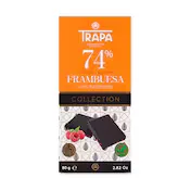 Chocolate 74% Cacao con Frambuesa Trapa 80 G