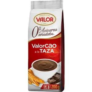 Chocolate a la Taza Premium sin Gluten 0% Azúcares Añadidos  Valor 200 G