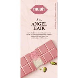 Chocolate Blanco y Rubí al Cabello de Ángel con Azúcar Turco Relleno de Crema de Pistacho Muah