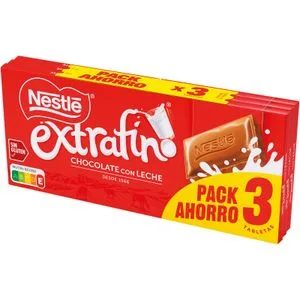 Chocolate con Leche Extrafino Pack 3 X 125 Gr