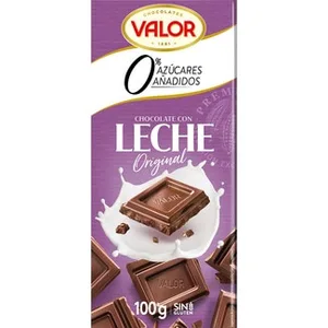 Chocolate con Leche Original 0% Azúcares Añadidos y sin Gluten  Valor 100 G