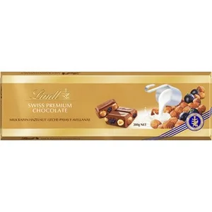 Chocolate con Leche Pasas y Avellanas Lindt Swiss Premium 300 G