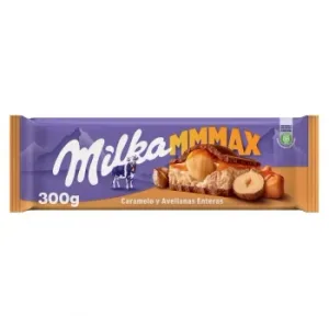 Chocolate con Leche Relleno de Caramelo y Avellanas Enteras Milka 300 G.