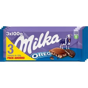 Chocolate con Leche Relleno de Galleta Oreo Pack 3 Milka 100 G